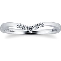 18ct White Gold 0.09 Total Carat Weight Diamond Set Shaped Band - Ring Size P