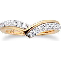 18ct Yellow Gold 0.25 Total Carat Weight Diamond Set Shaped Band - Ring Size M