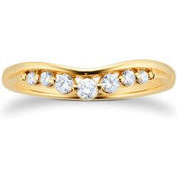 18ct Yellow Gold 0.20cttw Diamond Shaped Wedding Band - Ring Size N