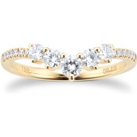 18ct Yellow Gold 0.50ct Diamond Curved Wedding Ring - Ring Size P