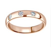 18ct Rose Gold 0.24cttw Round Brilliant Cut Three Stone Diamond Wedding Ring - Ring Size I