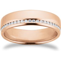18ct Rose Gold 5mm 0.42ct Brilliant Cut Diamond Slight Court Heavy Wedding Ring - Ring Size Z