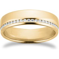 18ct Yellow Gold 5mm 0.42ct Brilliant Cut Diamond Slight Court Heavy Wedding Ring - Ring Size G