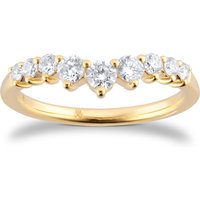 18ct Yellow Gold 0.50cttw Diamond Set Wishbone Wedding Ring - Ring Size L