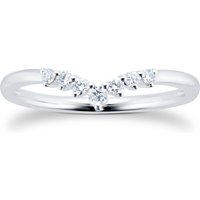Platinum 0.15cttw Diamond V Shape Wedding Band - Ring Size J