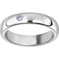 Platinum 0.08cttw Round Brilliant Cut Rub Over Diamond Set Wedding Ring - Ring Size O