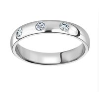 Platinum 0.24cttw Round Brilliant Cut Three Stone Diamond Wedding Ring - Ring Size O