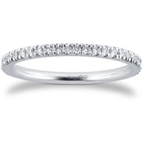 Platinum 0.25cttw Diamond Set 2mm Wedding Ring - Ring Size M
