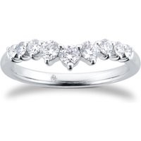 Platinum 0.50cttw Diamond Set Wishbone Wedding Ring - Ring Size L