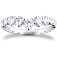 Platinum 1.00cttw Diamond Set Wishbone Wedding Ring - Ring Size P