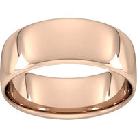 8mm Slight Court Standard Wedding Ring In 18 Carat Rose Gold - Ring Size O