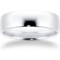 6mm Slight Court Standard Wedding Ring In Platinum - Ring Size Z
