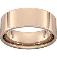 8mm Flat Court Heavy Wedding Ring In 9 Carat Rose Gold - Ring Size M
