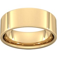 8mm Flat Court Heavy Wedding Ring In 18 Carat Yellow Gold - Ring Size O