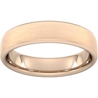 5mm Slight Court Heavy Matt Finished Wedding Ring In 9 Carat Rose Gold - Ring Size X