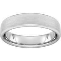 5mm Slight Court Heavy Matt Finished Wedding Ring In 18 Carat White Gold - Ring Size G