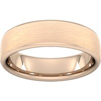 6mm Traditional Court Standard Matt Finished Wedding Ring In 18 Carat Rose Gold - Ring Size O