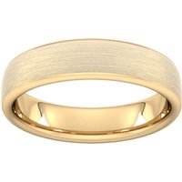 5mm D Shape Heavy Matt Finished Wedding Ring In 18 Carat Yellow Gold - Ring Size H