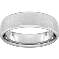 6mm D Shape Standard Matt Finished Wedding Ring In Platinum - Ring Size O