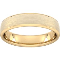 5mm Slight Court Extra Heavy Polished Chamfered Edges With Matt Centre Wedding Ring In 9 Carat Yellow Gold - Ring Size L