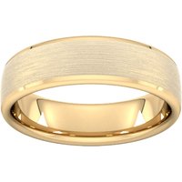 6mm Slight Court Extra Heavy Polished Chamfered Edges With Matt Centre Wedding Ring In 9 Carat Yellow Gold - Ring Size K