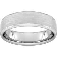6mm Slight Court Extra Heavy Polished Chamfered Edges With Matt Centre Wedding Ring In 18 Carat White Gold - Ring Size G