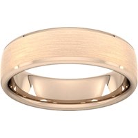 6mm Slight Court Standard Polished Chamfered Edges With Matt Centre Wedding Ring In 18 Carat Rose Gold - Ring Size N