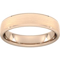 5mm Slight Court Heavy Polished Chamfered Edges With Matt Centre Wedding Ring In 18 Carat Rose Gold - Ring Size S