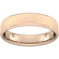 5mm D Shape Standard Polished Chamfered Edges With Matt Centre Wedding Ring In 9 Carat Rose Gold - Ring Size L
