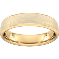 5mm D Shape Heavy Polished Chamfered Edges With Matt Centre Wedding Ring In 18 Carat Yellow Gold - Ring Size N