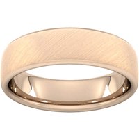 6mm Traditional Court Heavy Diagonal Matt Finish Wedding Ring In 9 Carat Rose Gold - Ring Size P