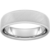 6mm Traditional Court Heavy Diagonal Matt Finish Wedding Ring In 18 Carat White Gold - Ring Size H