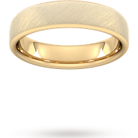 5mm Traditional Court Heavy Diagonal Matt Finish Wedding Ring In 18 Carat Yellow Gold - Ring Size S