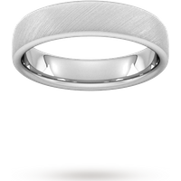 5mm Traditional Court Heavy Diagonal Matt Finish Wedding Ring In Platinum - Ring Size K