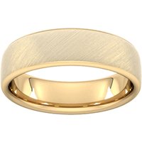 6mm D Shape Heavy Diagonal Matt Finish Wedding Ring In 18 Carat Yellow Gold - Ring Size I