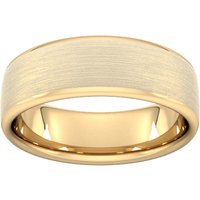 7mm Slight Court Heavy Matt Finished Wedding Ring In 9 Carat Yellow Gold - Ring Size J