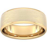 8mm Slight Court Extra Heavy Matt Finished Wedding Ring In 9 Carat Yellow Gold - Ring Size N
