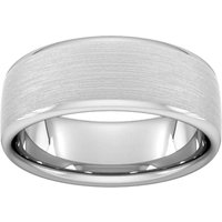 8mm Slight Court Heavy Matt Finished Wedding Ring In 18 Carat White Gold - Ring Size M
