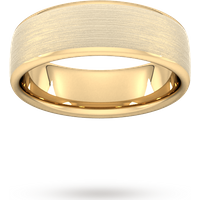 7mm Traditional Court Heavy Matt Finished Wedding Ring In 9 Carat Yellow Gold - Ring Size L