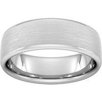 7mm Traditional Court Standard Matt Finished Wedding Ring In 18 Carat White Gold - Ring Size M