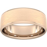 8mm D Shape Heavy Matt Finished Wedding Ring In 9 Carat Rose Gold - Ring Size G