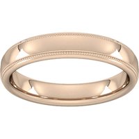 4mm Slight Court Heavy Milgrain Edge Wedding Ring In 18 Carat Rose Gold - Ring Size K
