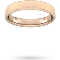 4mm Traditional Court Standard Polished Chamfered Edges With Matt Centre Wedding Ring In 18 Carat Rose Gold - Ring Size P
