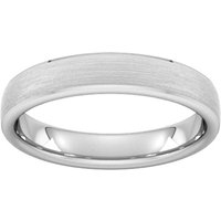 4mm Traditional Court Heavy Polished Chamfered Edges With Matt Centre Wedding Ring In 950 Palladium - Ring Size G