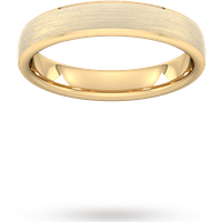 4mm D Shape Standard Polished Chamfered Edges With Matt Centre Wedding Ring In 9 Carat Yellow Gold - Ring Size S
