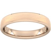 4mm D Shape Standard Polished Chamfered Edges With Matt Centre Wedding Ring In 9 Carat Rose Gold - Ring Size J