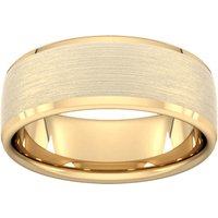 8mm D Shape Heavy Polished Chamfered Edges With Matt Centre Wedding Ring In 18 Carat Yellow Gold - Ring Size L