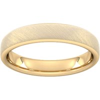 4mm Slight Court Extra Heavy Diagonal Matt Finish Wedding Ring In 9 Carat Yellow Gold - Ring Size N