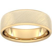 7mm Slight Court Extra Heavy Diagonal Matt Finish Wedding Ring In 9 Carat Yellow Gold - Ring Size M