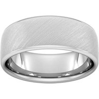 8mm Slight Court Extra Heavy Diagonal Matt Finish Wedding Ring In 18 Carat White Gold - Ring Size H